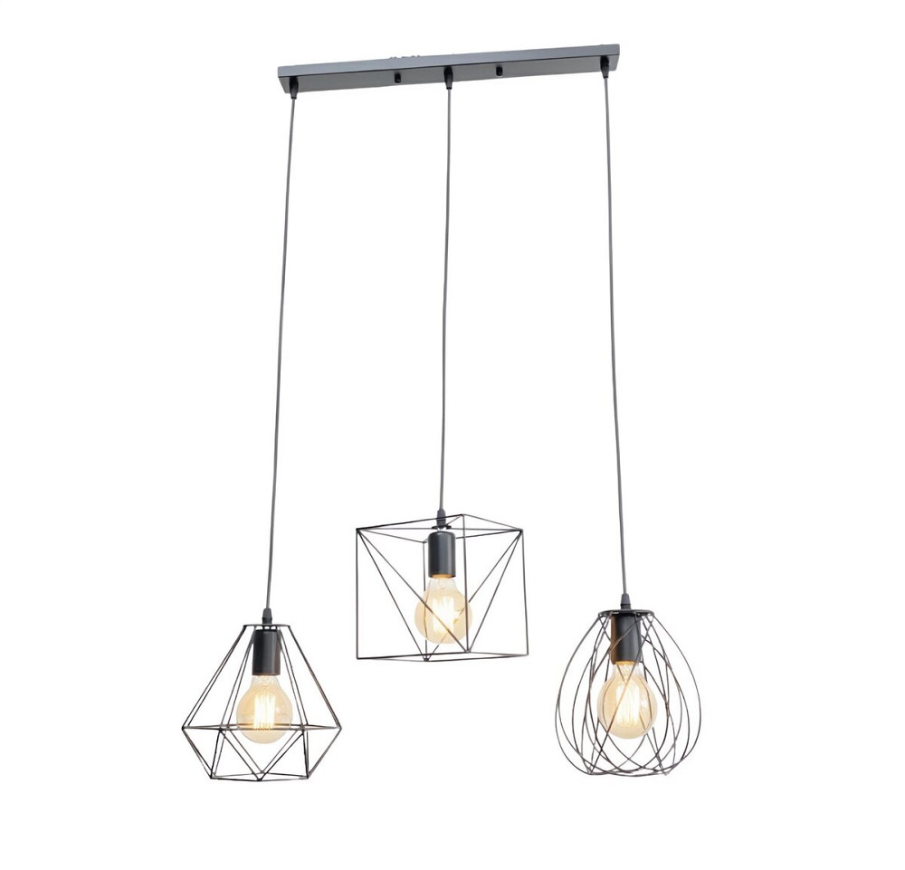 VALESO Підвісний світильник на три плафони VALESO -3 Лофт чорний E27 Коломия - фото 3