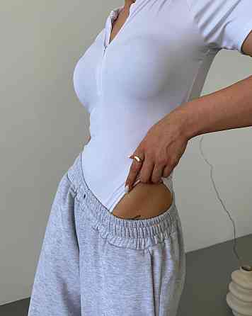 Жіночий базовий боді на блискавці мікродайвінг Білий, 46/48 Одеса