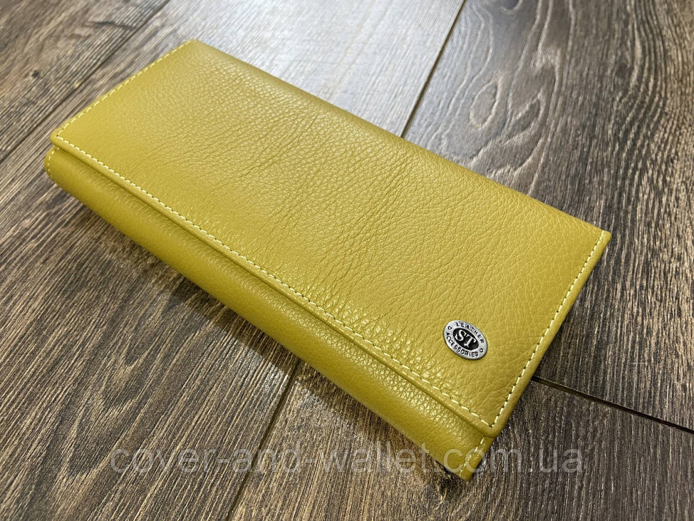 Классический женский кожаный кошелёк оливкового цвета на магнитной застежке ST 150-1 Киев - изображение 1