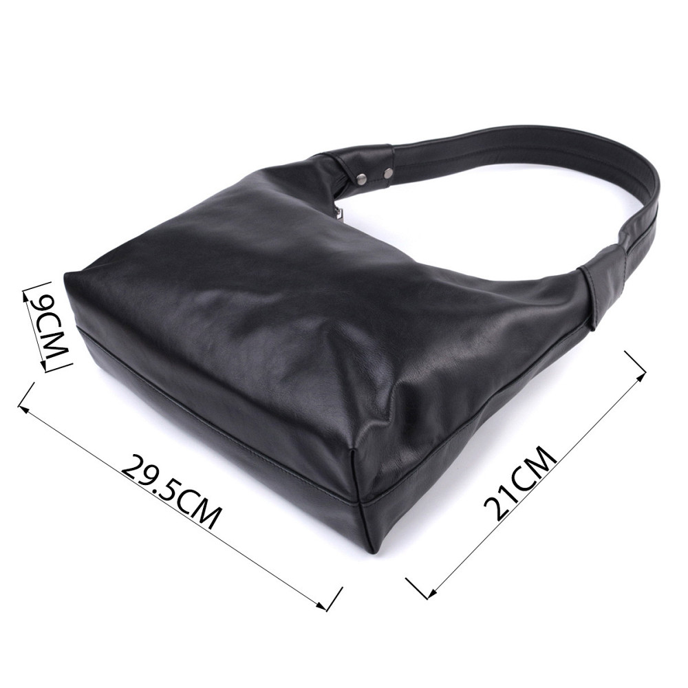 Практична жіноча сумка на плече з гладкої натуральної шкіри Shvigel 22828 Чорна Київ - фото 9