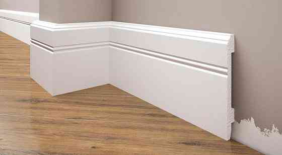 Плінтус під фарбування з дюрополімер Елегант LPC - 18 (2.44м. п.) 107х10мм Дніпро