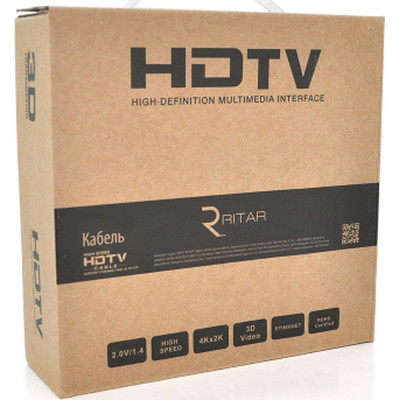 Кабель мультимедийный HDMI M to HDMI M 15.0m V1.4 1080P black Ritar (HDMI(M)/(M)V1.4-15m-94B) Винница - изображение 2
