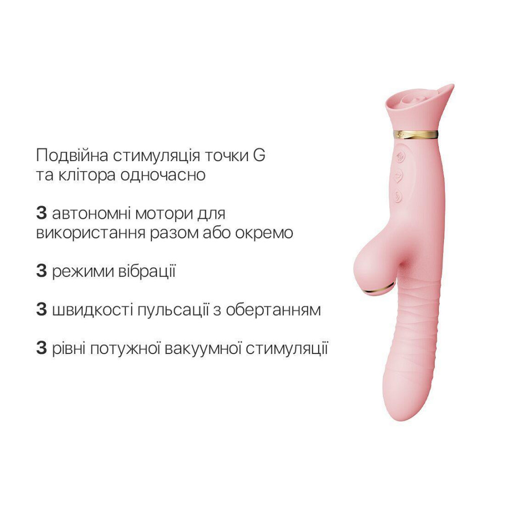 Пульсатор-вибратор с вакуумной стимуляцией клитора Zalo - ROSE Thruster Strawberry Pink Sex Aura Киев - изображение 4