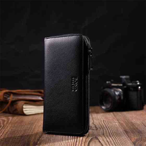 Стильний жіночий гаманець із натуральної гладкої шкіри BOND 22054 Чорний Київ