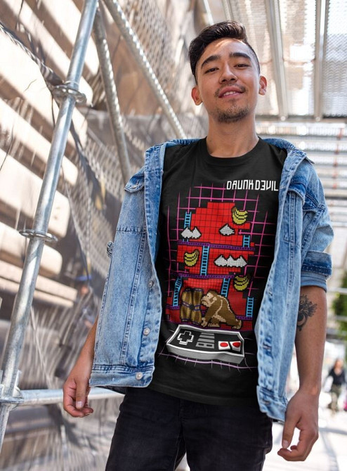 Футболка чоловіча з аніме принтом Донкей Конг Сізес С оверсайз (S/M/L) Чорний AnimeJ1033 Дніпро - фото 4