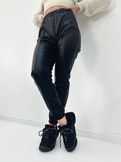 Штаны из экокожи на флисе Calvin 42-44, Черный Киев - изображение 3