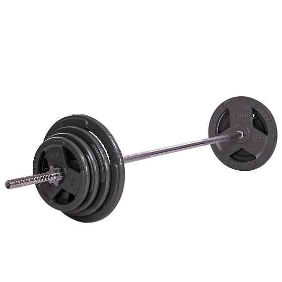 Штанга пряма зі сталевими блінами на 80 кг довжина-1,8 мм SPORT 2431-80 Київ