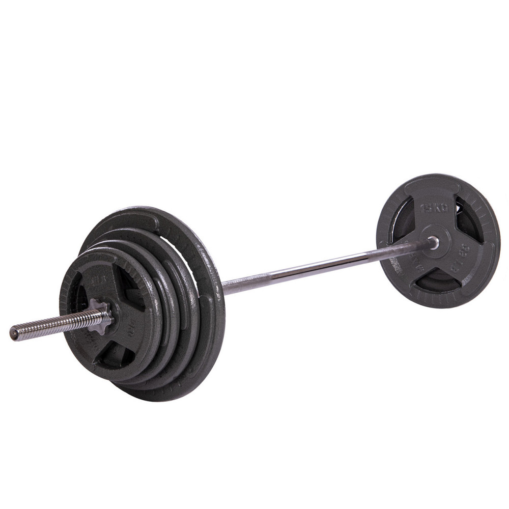 Штанга пряма зі сталевими блінами на 80 кг довжина-1,8 мм SPORT 2431-80 Київ - фото 1