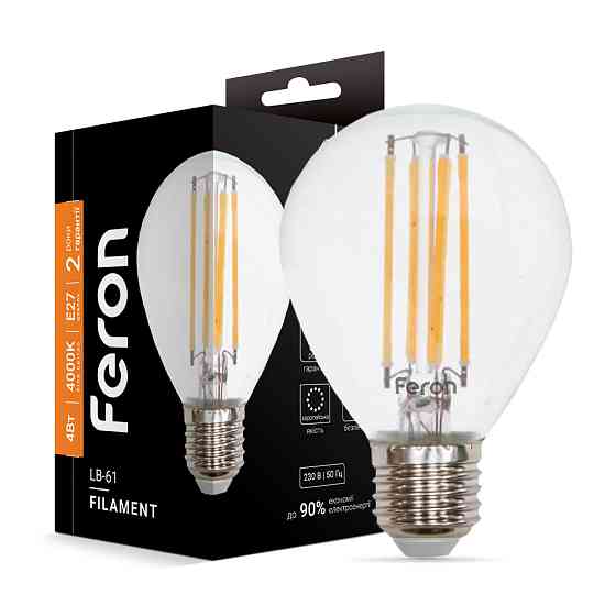 Світлодіодна лампа Feron Filament LB-61 4Вт E27 4000K Харків
