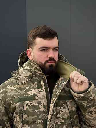 Військовий зимовий теплий чоловічий бушлат піксель ММ-14, армійська чоловіча куртка бушлат піксель до -30 Львів