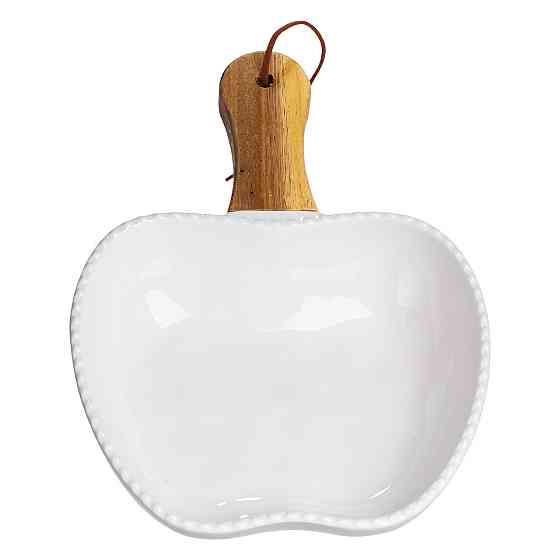 Глубокая фарфоровая тарелка с ручкой 