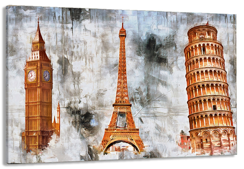 Картина полотно у вітальню / спальню   Три вежі     MLP_286 ( 60х30см ) 80x120 см Київ - фото 1