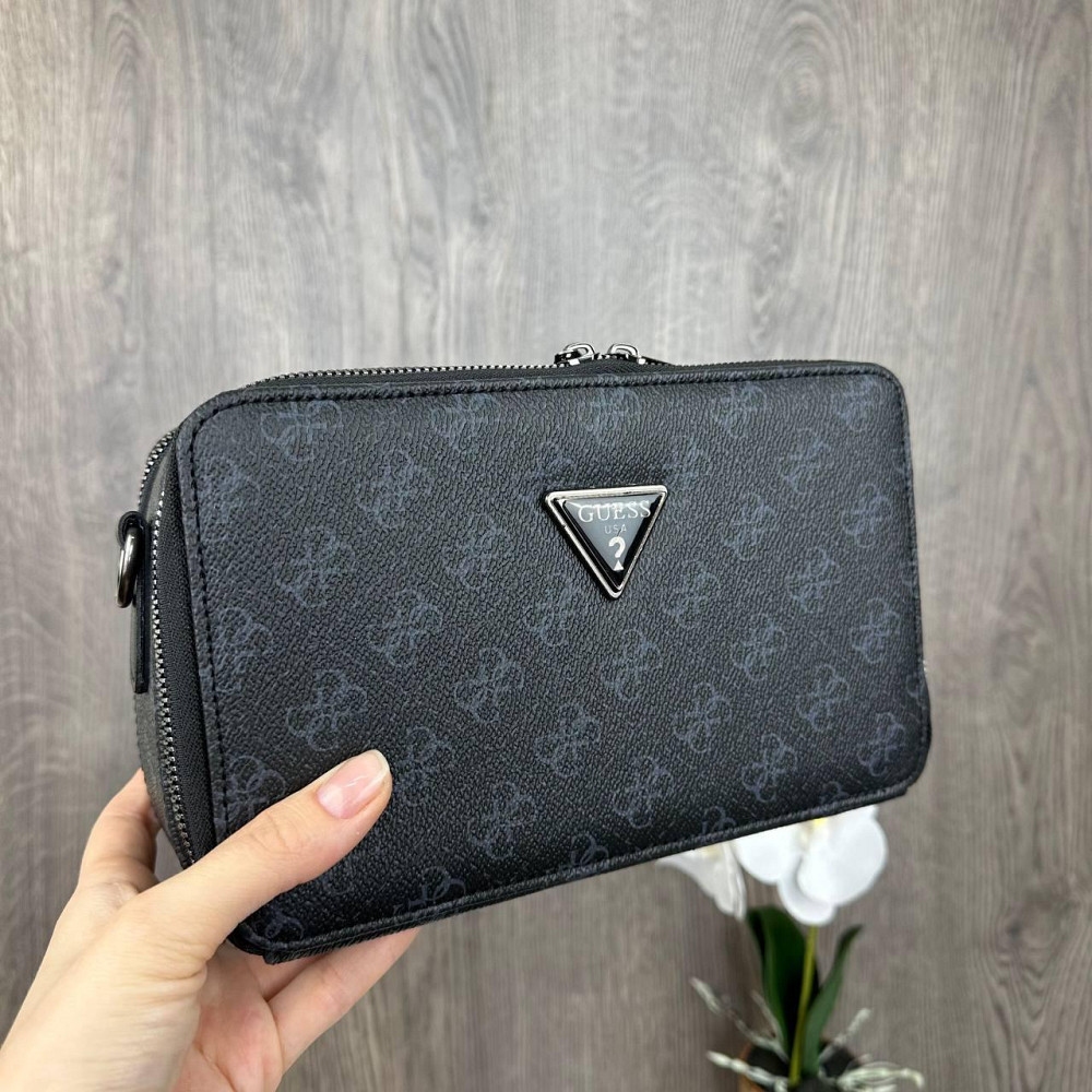 Якісна жіноча міні сумочка клатч на ланцюжку стиль Guess чорна сумка на плече ( 20823 ) Харків - фото 1