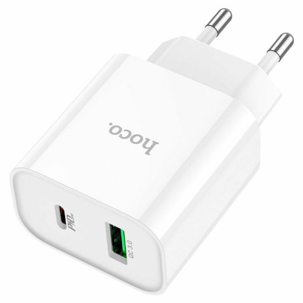 Мережевий зарядний пристрій HOCO C80A Plus Rapido PD20W+QC3.0 charger White Киев - изображение 3