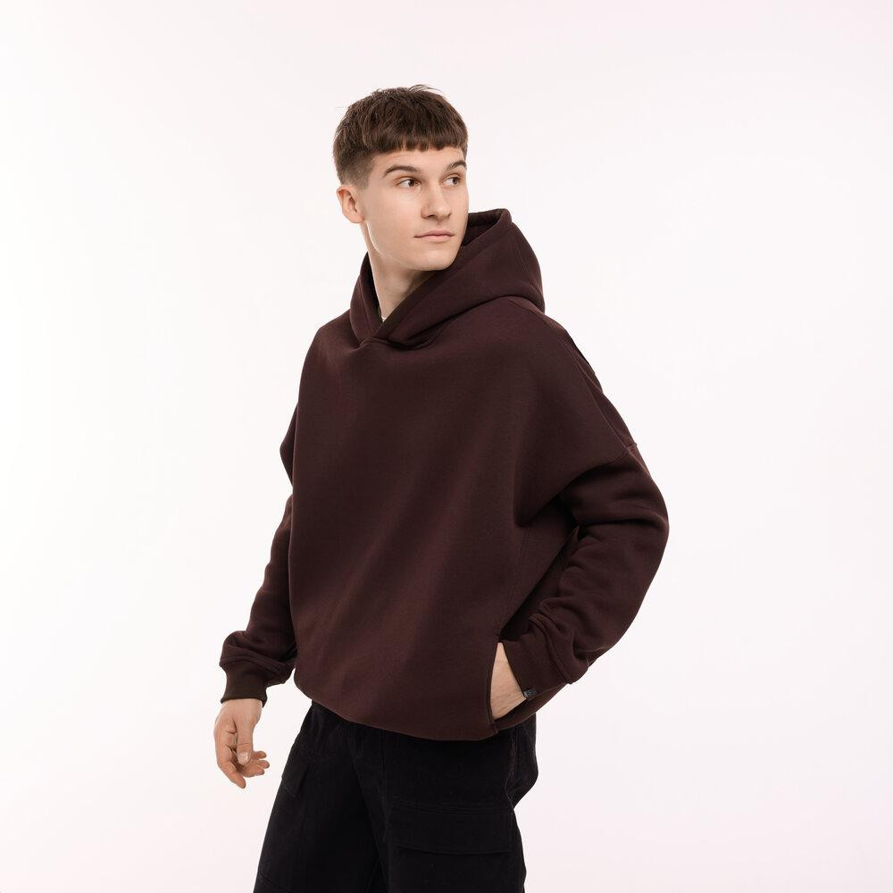 Шоколадне худі оверсайз чоловіче Pobedov Urbanist. Худі шоколадне чоловіче зима Київ - фото 9