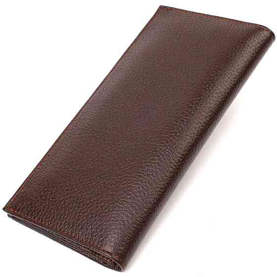 Класичний чоловічий вертикальний гаманець із натуральної шкіри CANPELLINI 21902 Коричневий Київ
