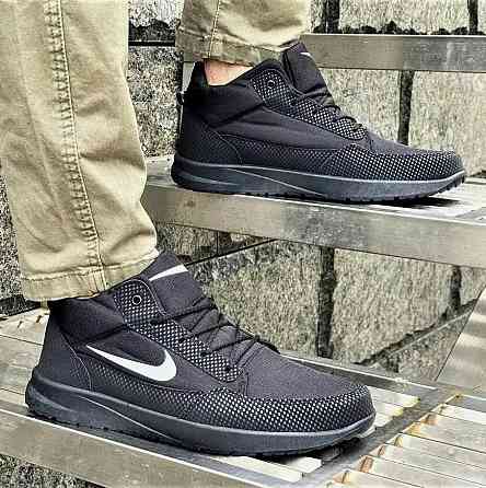 Високі Зимові Кросівки Nike Чоловічі на Хуху Чорні Найк (розміри: 41,42,43,44,45) Дніпро