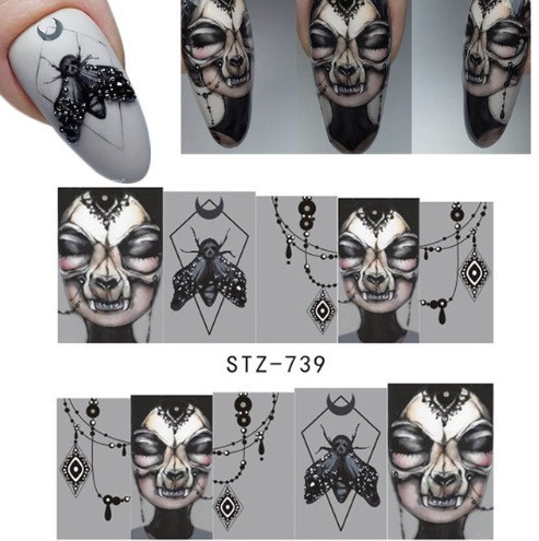 Наклейки на нігті до свята Хелловін 5 на 6 см чорний Київ - фото 2