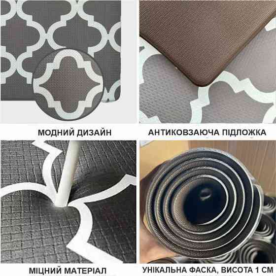 Набор коврики кухонные Lovely Svi 2 шт: 44 x74 x1см и 44 x74x1см Серый Киев