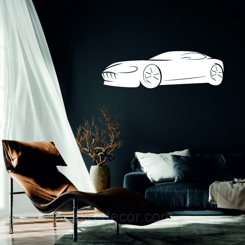 Декоративне настінне Панно «Автомобіль» Декор на стіну 110*33 см, Білий Київ - фото 1