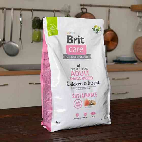 Сухой корм Brit Care Dog Sustainable Adult Small Breed для собак малых пород, с курицей и насекомыми, 3 кг Винница