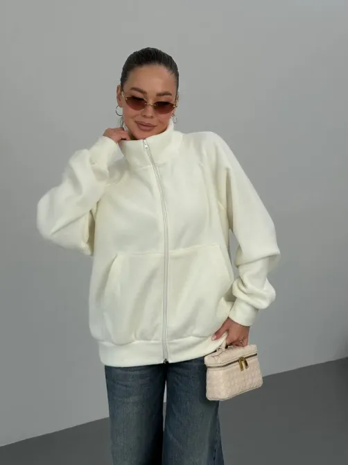 Женская базовая флисовая кофта оверсайз на молнии женская базовая флисовая кофта Харьков - изображение 16