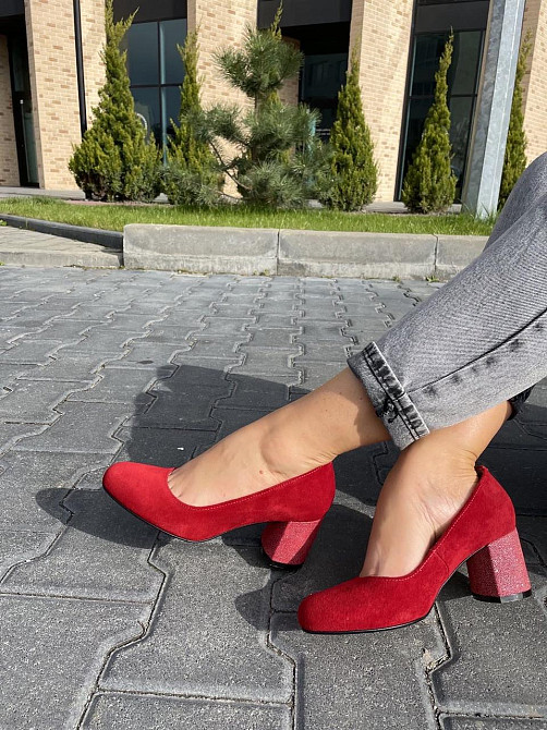 Nivelle Туфлі жіночі NIVELLE червоні замша натуральна каблук 6 см (1529/6030-6045) Коломия - фото 2