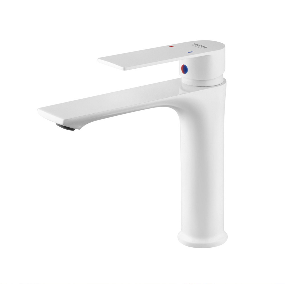 Смеситель для раковины Kroner KRP Jena - W010 белый мат Киев - изображение 5