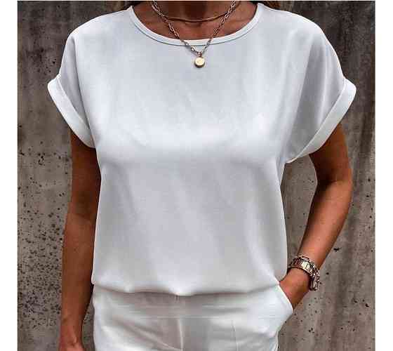 Літня блузка футболка вільного крою "Moment" оптом | Норма і батал Білий, 46-48 Київ