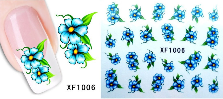Наклейки для нігтів "Квіточки" XF1006 Київ - фото 1