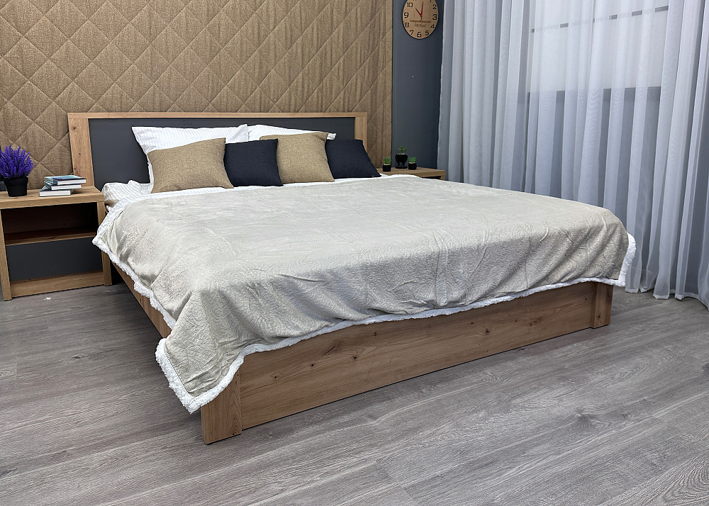 Плед двосторонній 155х200 см (+-5см) рельєфний із штучною овчиною Кремовий з білим (87-074) Київ - фото 3