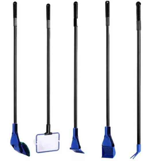 Для чистки аквариума набор сифон и щетки 140 см серо-синий Киев