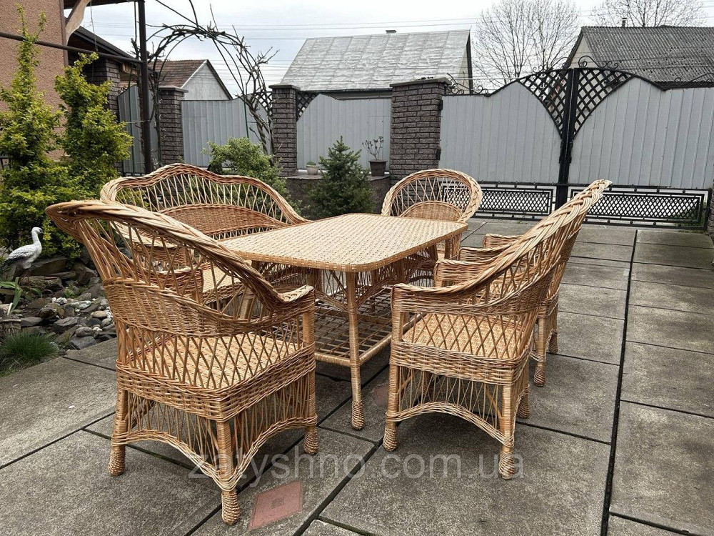 Меблі плетені з великим столом Київ - фото 3