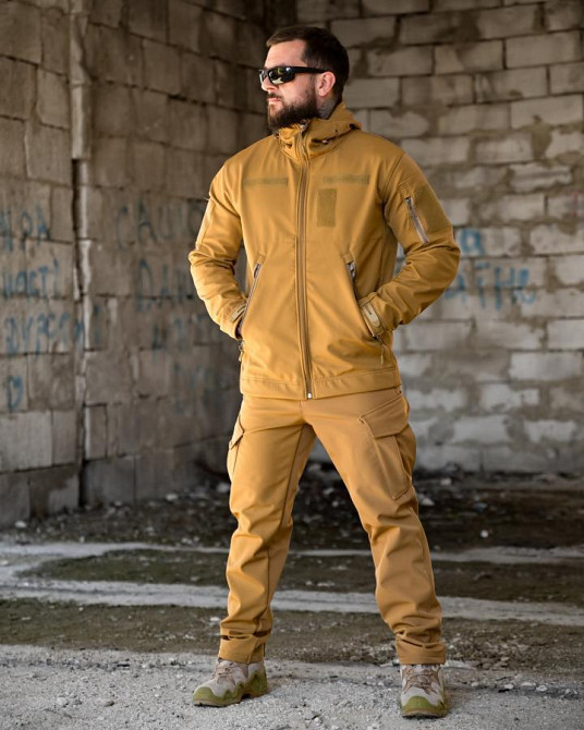 Демисезонный тактический костюм софтшел DEMENTIOZ кайот ВТ6839 Одесса - изображение 2