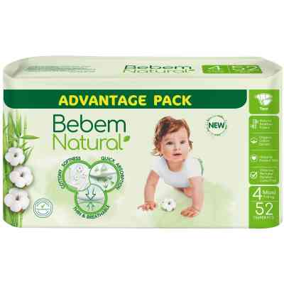 Подгузники Bebem Natural 4 maxi 7-14 кг 52 шт (8690536836307) Винница