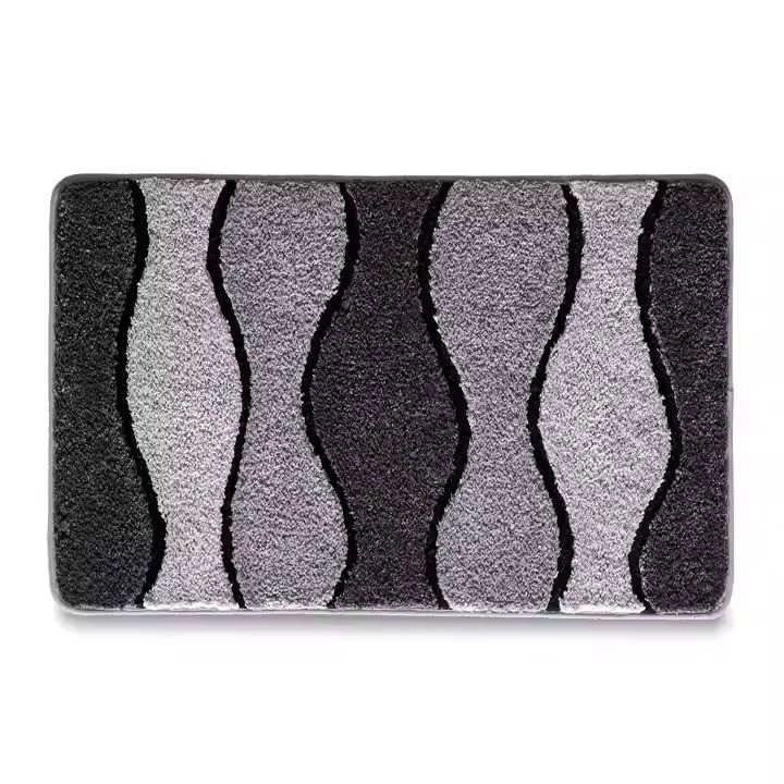 Коврик для ванной и душа коврик для ног в ванную комнату,микрофибра,атискользящий 50х80 см,серые волны Каменец-Подольский - изображение 7