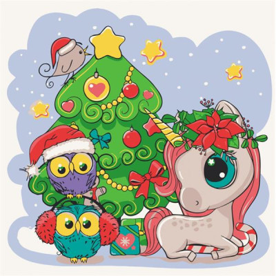 Картина по номерам ArtCraft Єдиноріжка з друзями 30х30 см (15553-AC) Вінниця - фото 1