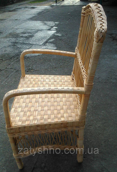 Стілець плетений з високою спинкою кавовий Київ - фото 5