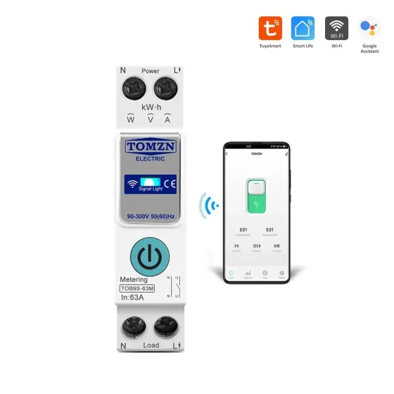 Розумний автоматичний вимикач з Wi-Fi (Tuya) TOMZN TOB9S-63M 63A з моніторингом енергоспоживання (51-00112) Киев