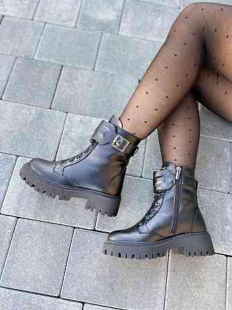 Женские ботинки 2774 черные натуральная кожа зима высота 16см (4802) Коломия