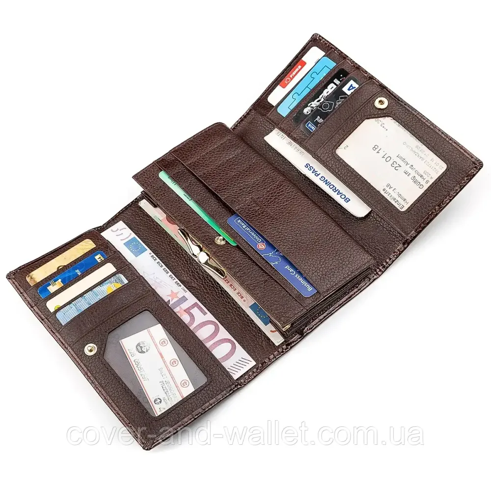 Шкіряний жіночий гаманець лаковий під крокодила ST S8001A Київ - фото 3