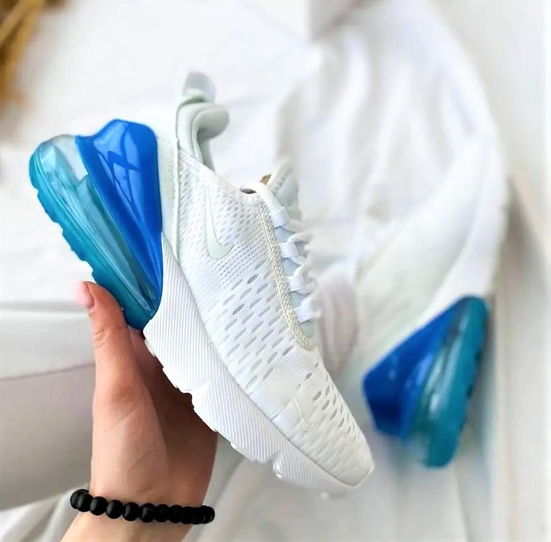 Кроссовки Nike 270 Женские Белые с Амортизацией Синие Голубые Найк (размеры: 36,37,38,39) Днепр - изображение 3