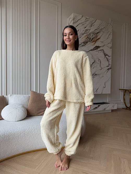 Жіноча махрова піжама Teddy Бежевий 48/52 Харків - фото 4