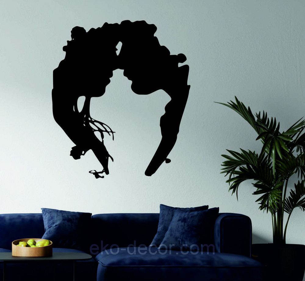 Декоративне настінне 3D Панно «Силует пари», Декор на стіну з об'ємом 70*61 см, Чорний Київ - фото 1