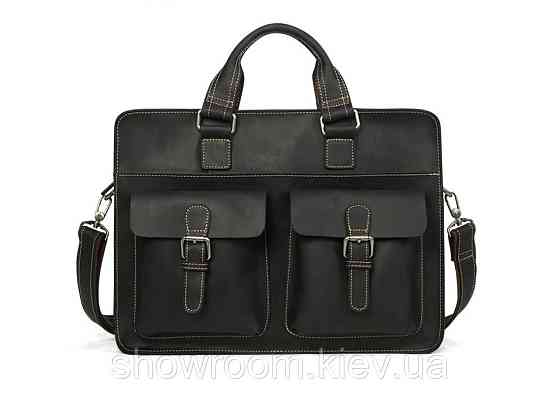 Мужская кожаная сумка портфель Wild Leather (262) черная Киев