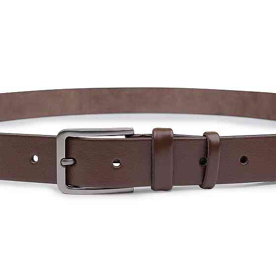 Стильний шкіряний чоловічий ремінь батал Vintage 20713 Коричневий Київ