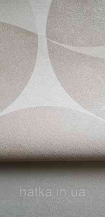 Шпалери вінілові на флізеліні гарячого тиснення Sintra Atmosphere метрові геометрія кола золотисті беж 512401 Київ