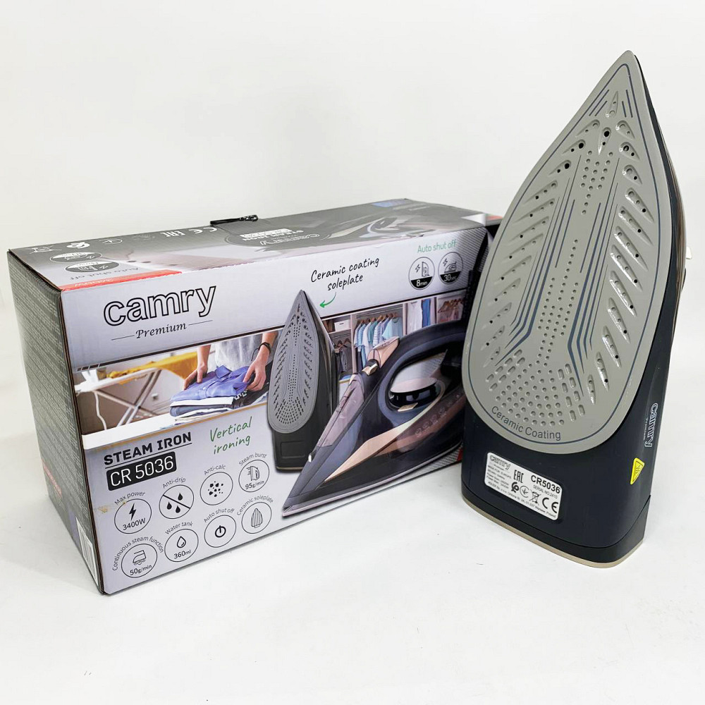 Паровой утюг для легкой глажки Camry CR 5036 3400Вт, Хороший утюг бытовой паровой QD-19 Львов - изображение 2