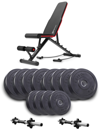 Набір Elitum Titan гантелі 2х26кг з лавою Hop-Sport HS-2030 HB Київ