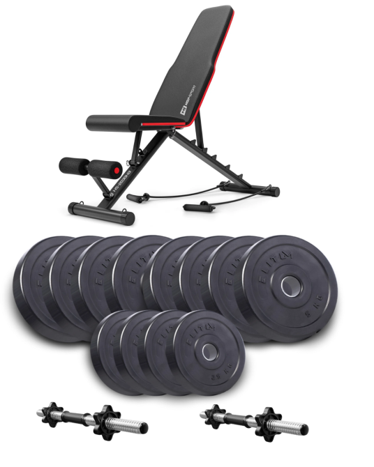 Набір Elitum Titan гантелі 2х26кг з лавою Hop-Sport HS-2030 HB Київ - фото 1